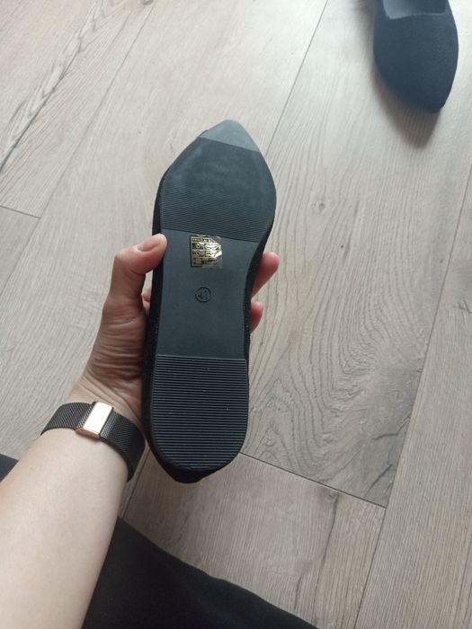 Nowe czarne zamszowe Baleriny damskie 39