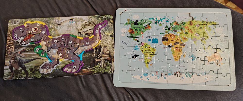 Zestaw puzzli drewnianych