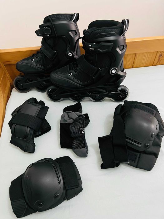 Patins Oxelo Tam. 36 + Kit de Proteção Feminino (Novo) – 70€
