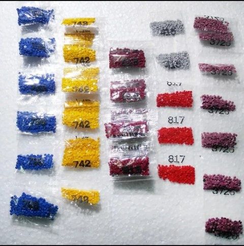 Dodatkowe DIAMENCIKI KWADRATOWE do haftu diamentowego NOWE paczuszki