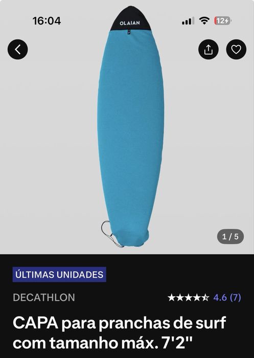 Capa prancha de Surf Decathlon