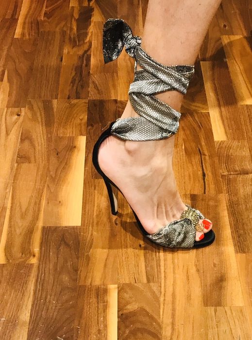 Wiązane sandałki na szpilce, Betty Blue by E. Franchi. Piękne!