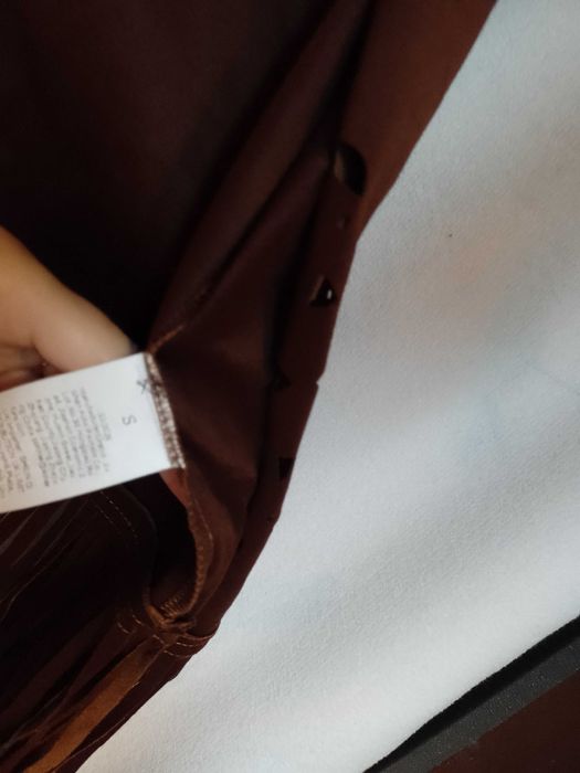 (36/S) Brązowa kamizelka kowbojska z frędzlami, Nowa