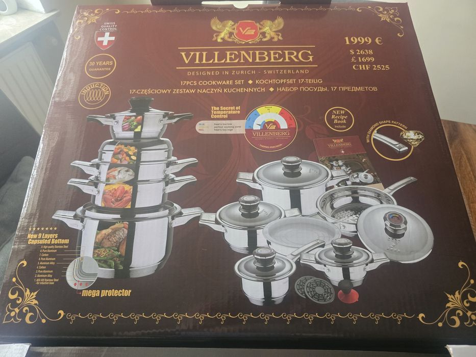 Zestaw garnków VILLENBERG VB-1717 stal chirurgiczna