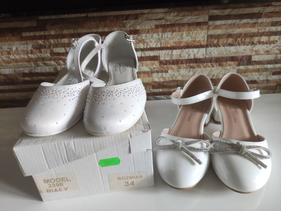 Białe eleganckie  buty do sukienki 34 nowe  zarro skóra