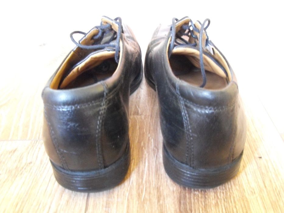 Buty CLARKS 42/43 27.5cm Skóra* półbuty czarne skórzane pantofle