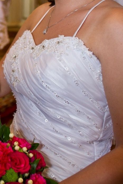 Suknia ślubna - rozmiar 36-40, 128cm dla Pani około 160cm wzrostu