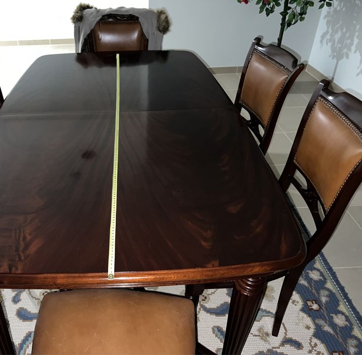 Mesa Clássica de Madeira Maciça c/Tamanho Ajustável