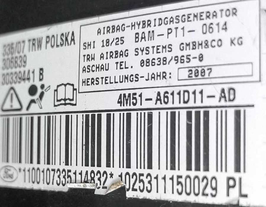 Airbag Banco Esquerdo Ford Focus