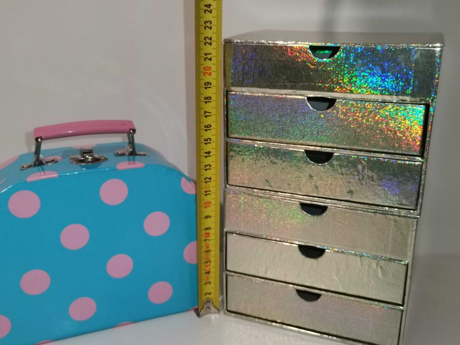 Zestaw na biurko, do pokoiku - walizeczka pudełko organizer szufladki