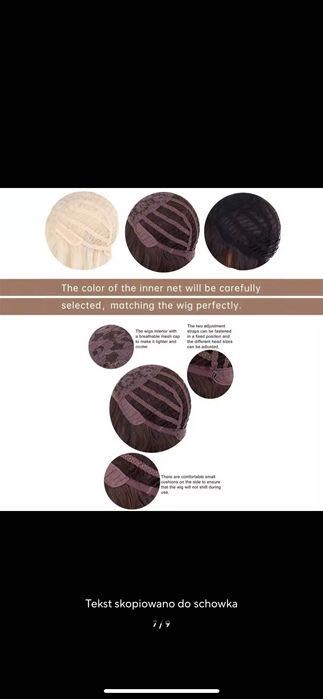 Nowa peruka damska blond z grzywką długa prosta naturalna