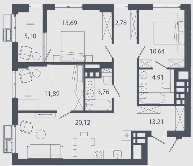 Продаж 3-кімнатної квартири в ЖК “Шелест” | вул. Студинського, 14.
