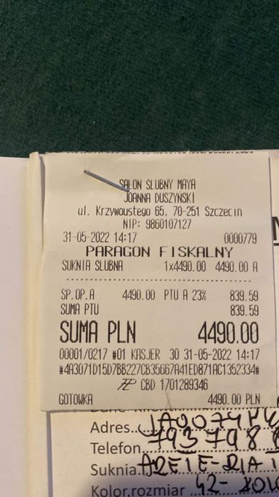 Piękna suknia ślubna