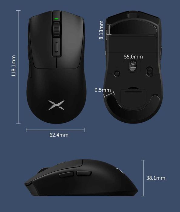 Ігрова бездротова мишка Delux M600 PAW3311 - 1000Hz, 12000 DPI