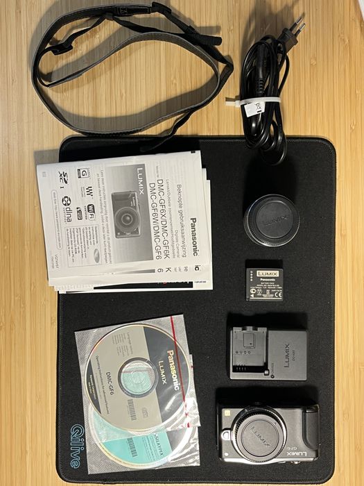 Lumix GF6+ obietyw 14-42 + pasek, bateria ,ładow. pudełko, stan BDB