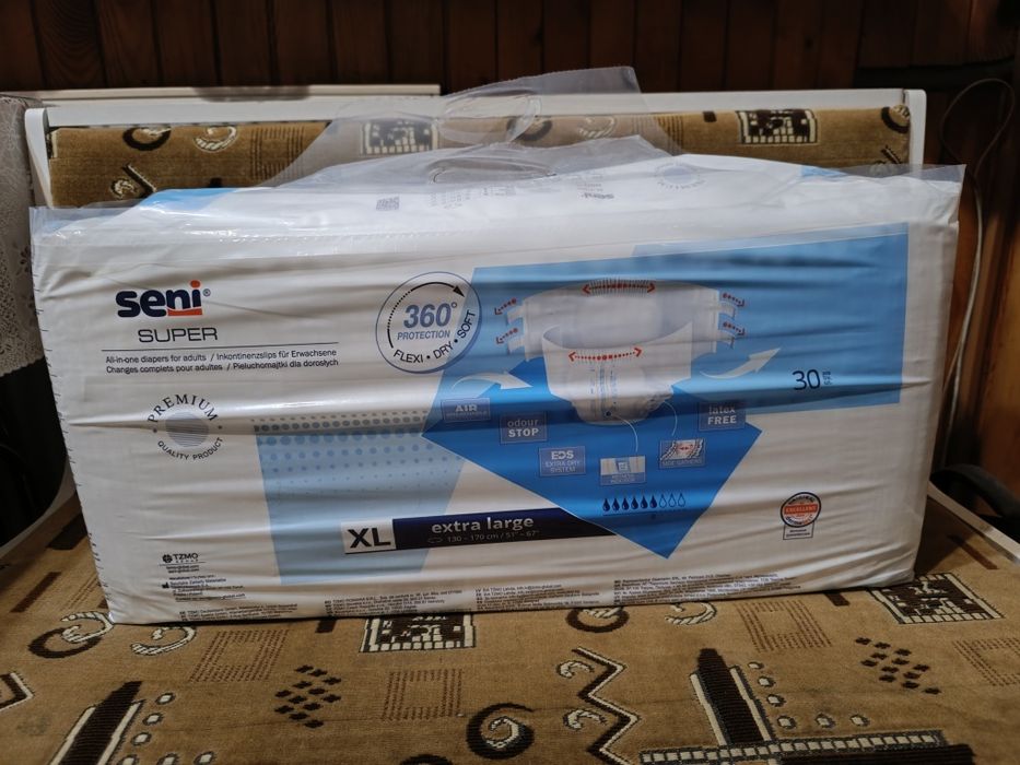 Підгузки для дорослих Seni Super Еxtra large 6, 30 шт. XL  об'єм 130 -170 см.
