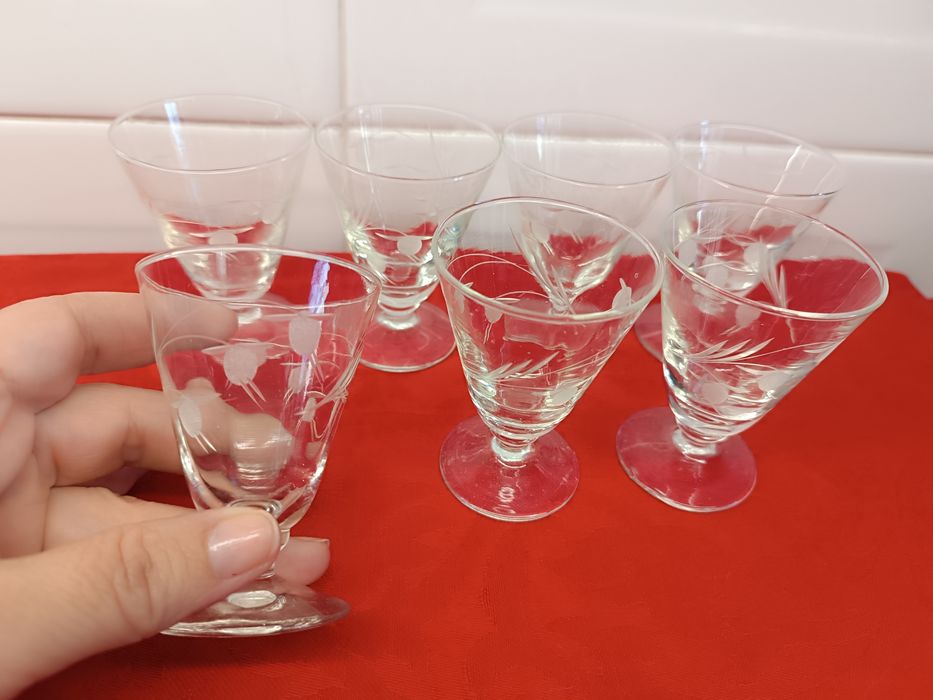 Conjunto 7 Copos ou Unidade. Cristal Antigo