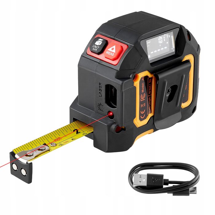 VEVOR 2 W 1 laserowa taśma miernicza 41M dalmierz