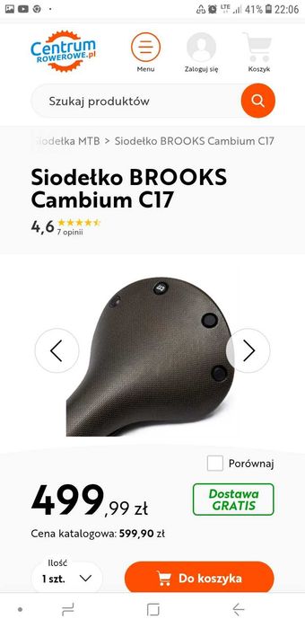 Siodełko Brooks C17 siedzenie nie fizik lepper