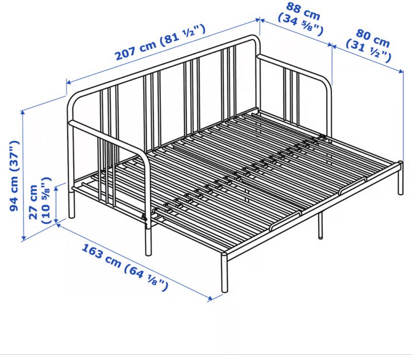 Sofa/Cama IKEA Ferro preto 200x80 como nova