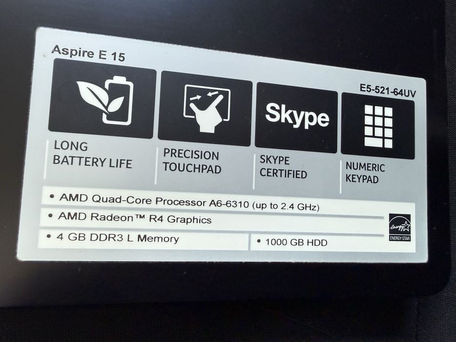 Portatil acer a funcionar
