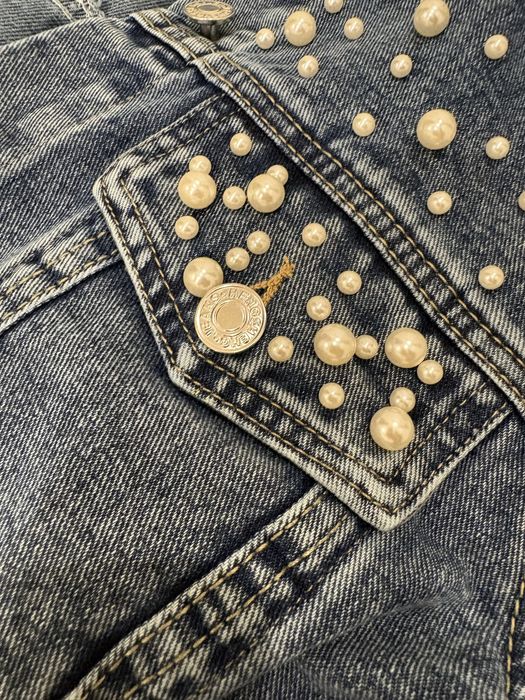 Jaqueta Jeans com Perólas