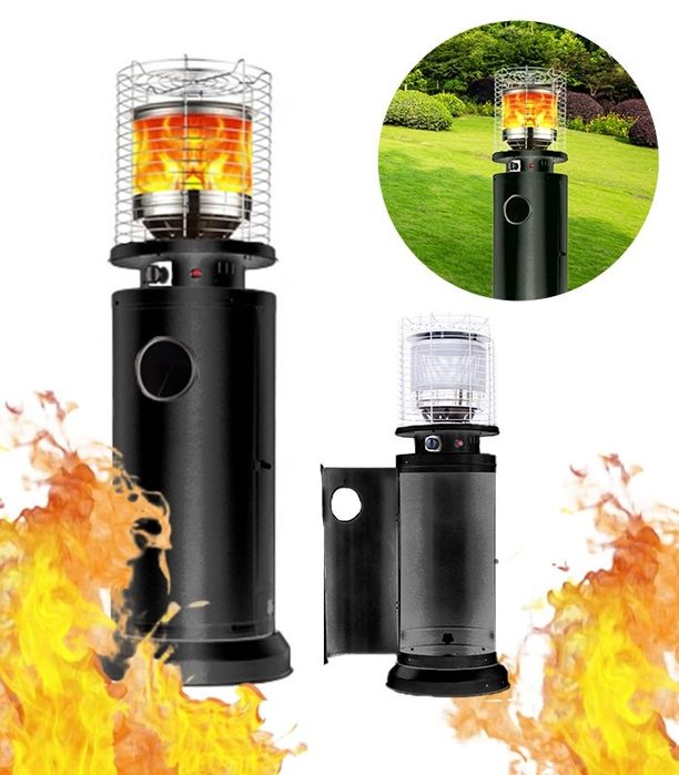 Вуличний газовий обігрівач  13 кВт з ефектом полум’я (Польща)