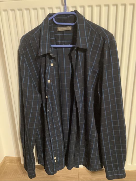 Koszula męska w kratę XL kołnierzyk 43-44