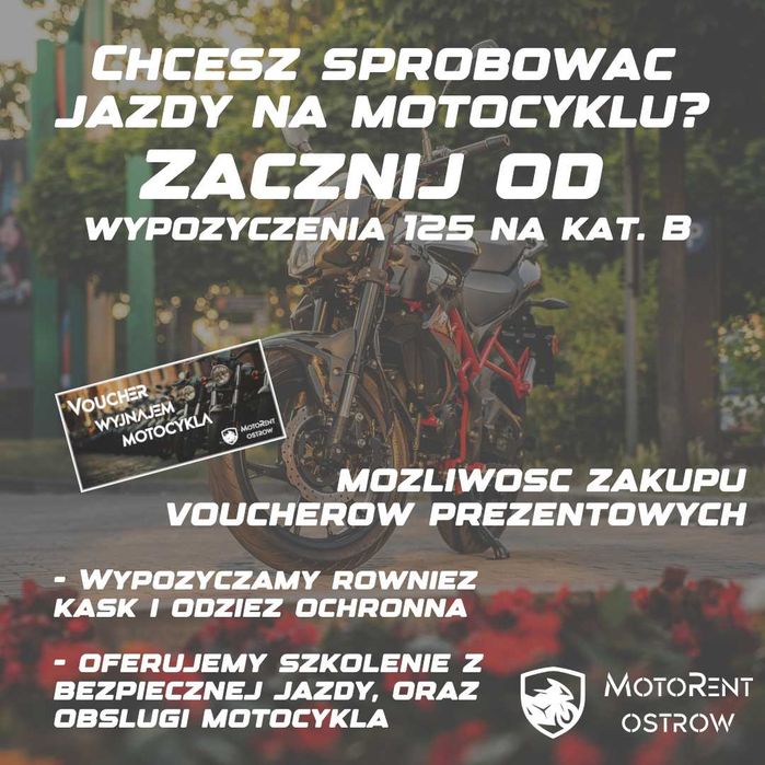 Wynajem / Wypożyczenie motocykla / motocykli na kat.A oraz kat.B