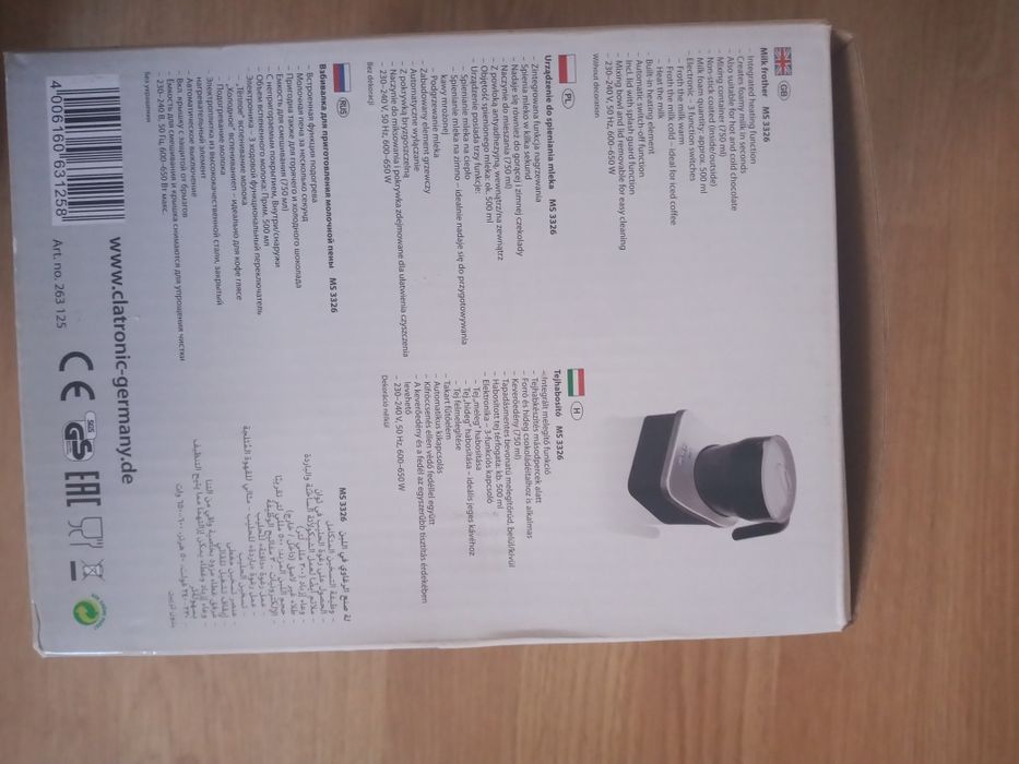 Batedor de leite magnetico ms 3326 clatronic