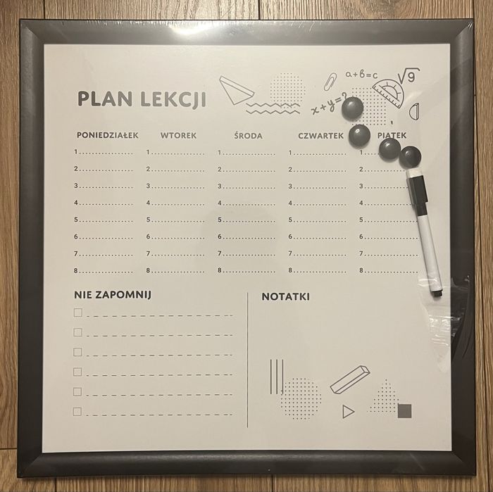 Tablica magnetyczna plan lekcji 40 x 40 cm