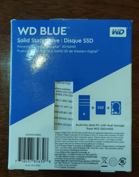 SSD накопичувач Wd 500Gb Blue Ssd 3D Nand