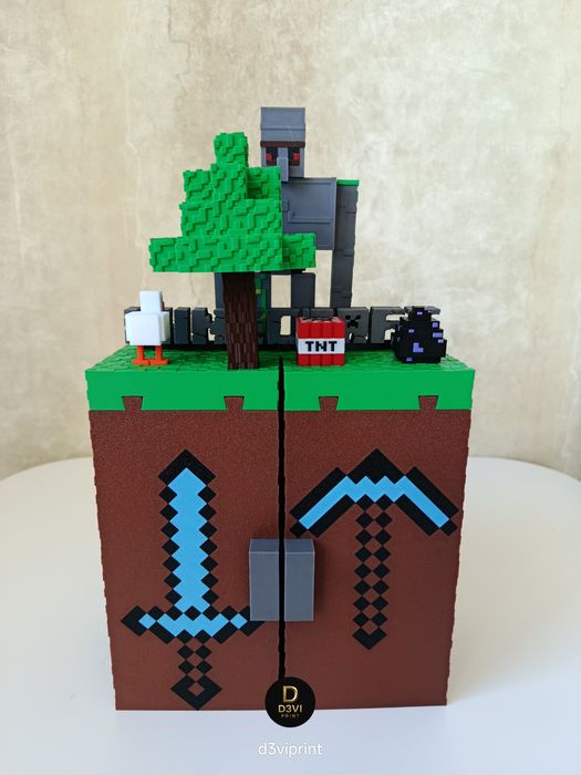 Стенд-шафа Minecraft ‼️ Поличка для фігурок Кіндер Майнкрафт