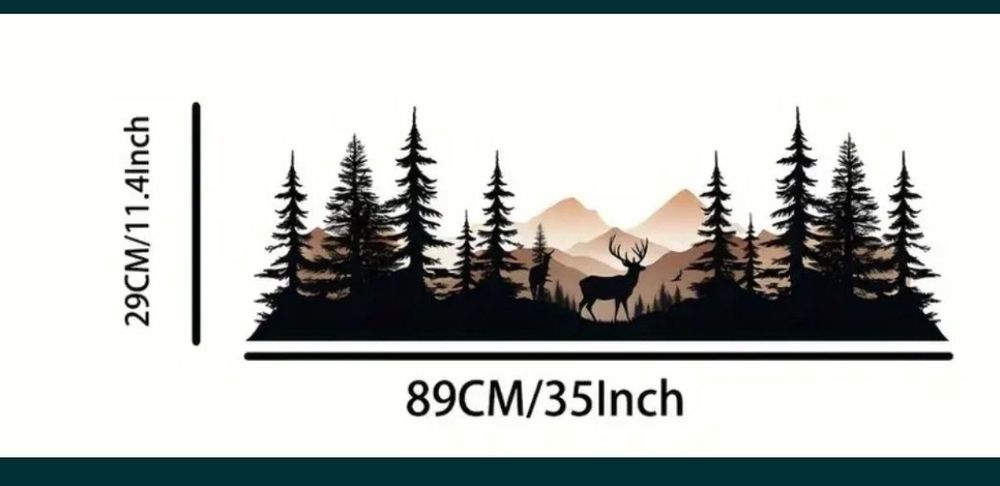 LAS GÓRY JELEŃ - 57cm x 20cm - kolorowa naklejka na auto ścianę kamper