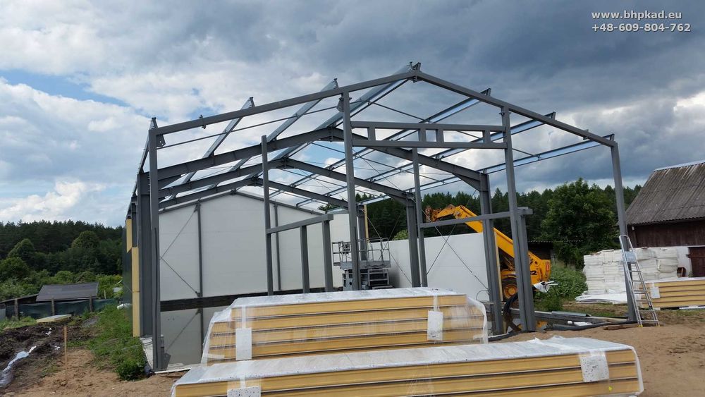 Konstrukcje stalowe. 10x20x4,2m. BHP KAD. Producent. Bartoszyce.