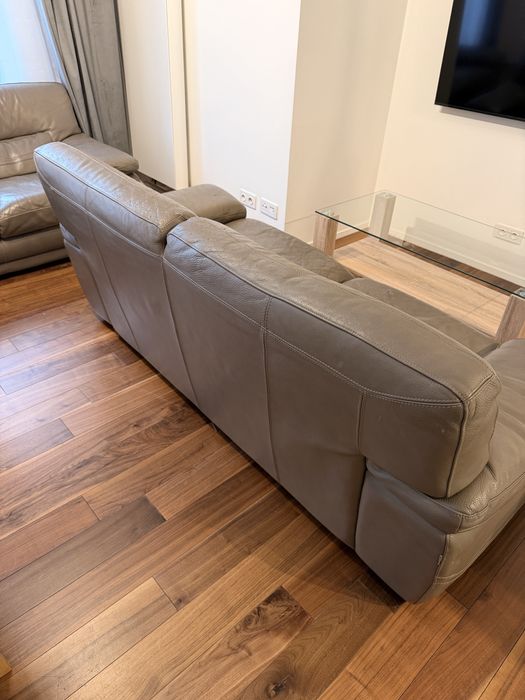 Skórzane kanapy 2 szt. – komplet, wygodne i solidne | za darmo