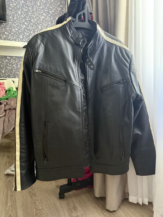 Шкіряна куртка мотокуртка розмір на м-л чоловіча