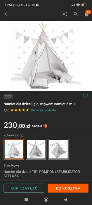 Tipi, namiot, iglo, wigwam dla dzieci