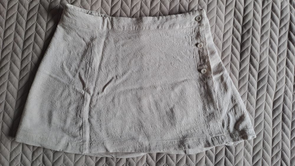 Spódniczka mini len beżowa 38 letnia