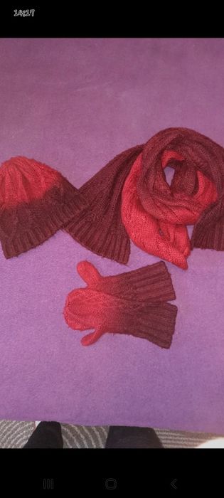 Komplet czapka szal rękawice Camaieu