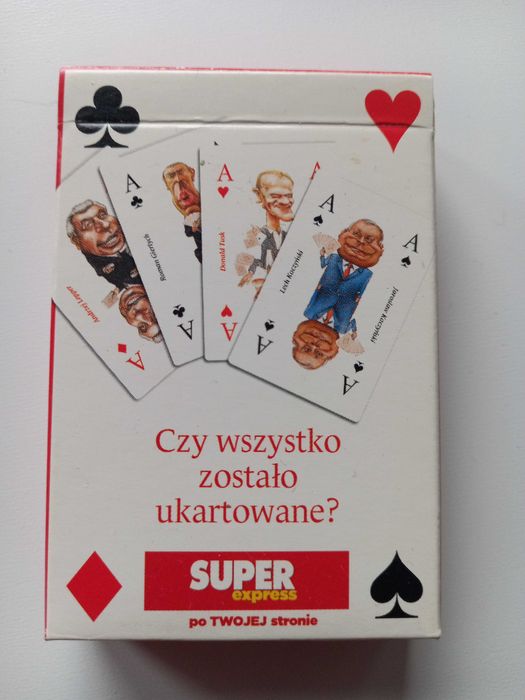 Karty do gry PIS PO LPR Samoobrona z karykaturami polityków jak nowe