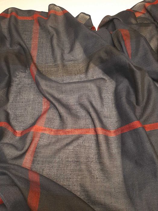 Pashmina Azul e Vermelha e Preta