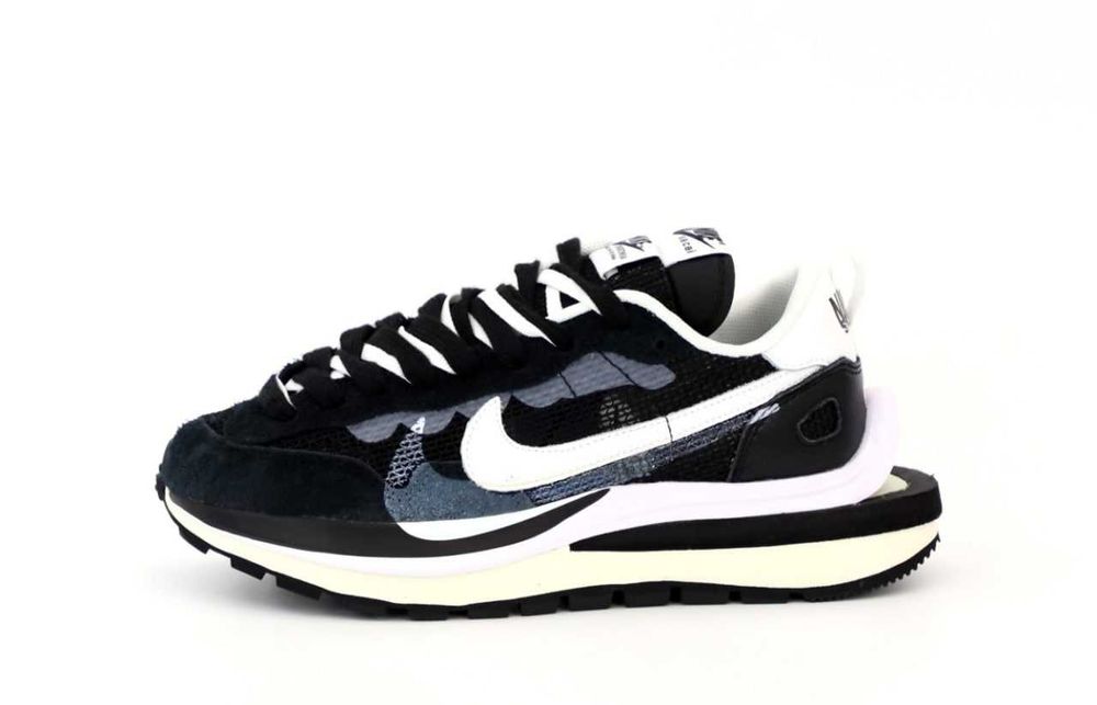 Чоловічі кросівки Sacai Nike VaporWaffle "Black/White" v1. 40-45