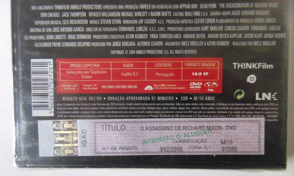 Richard Nixon's Assassin (SEAN PENN) (New/Sealed DVD)64751029080450122