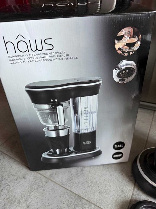 Кофеварка капельная hâws Bornholm с кофемолкой, 600 Вт, термокружка