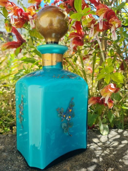 Frasco vintage raro pintado á mão