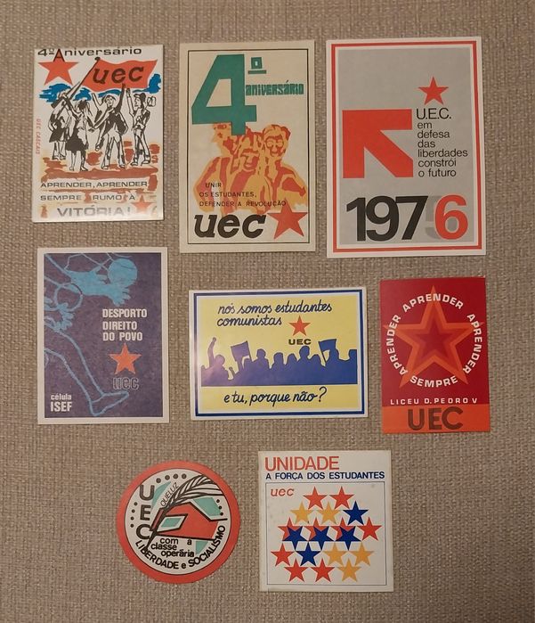Autocolantes colecção UEC - União Estudantes Comunistas