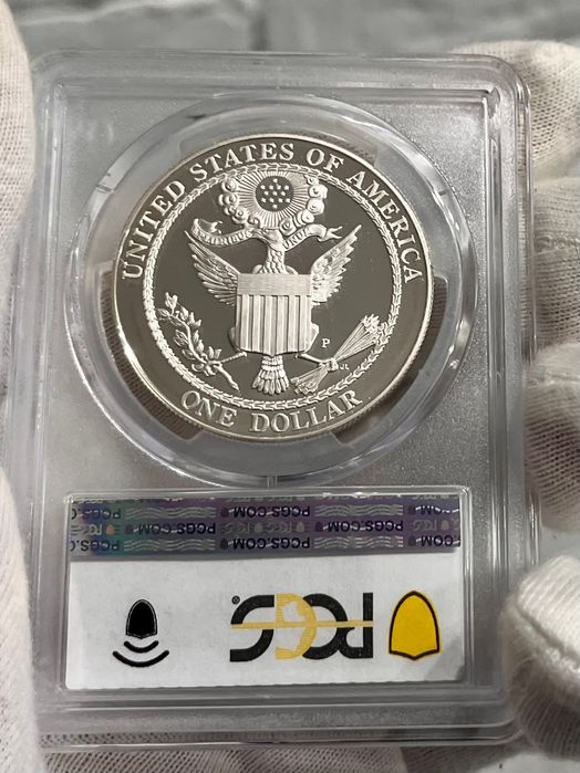 Долар 2008р. Р. США  Білоголовий орлан. СРІБЛО. ПРУФ Слаб PCGS, PR69