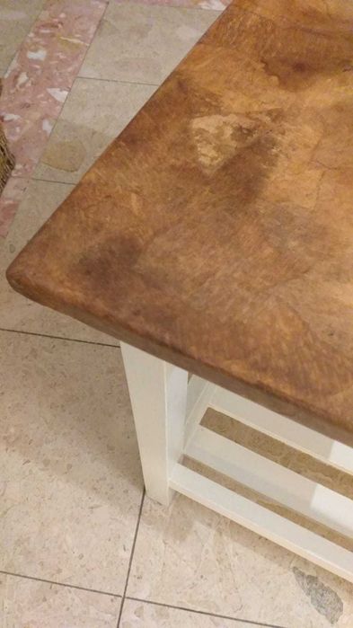 Mesa de apoio (ÚNICA - mogno, com filtros de café)