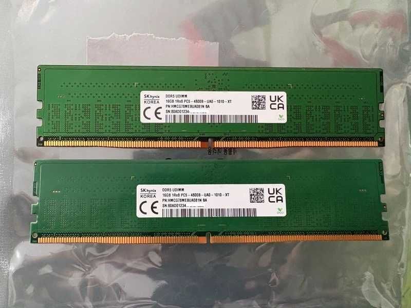 Memória RAM DDR5 SK hynix 32GB ( 2x16GB ) UDimm PC5-4800B de 4800Mhz